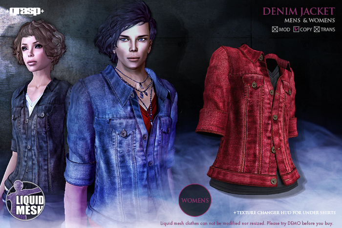 +grasp+/Denim jacket(LQ)/Red/Womens