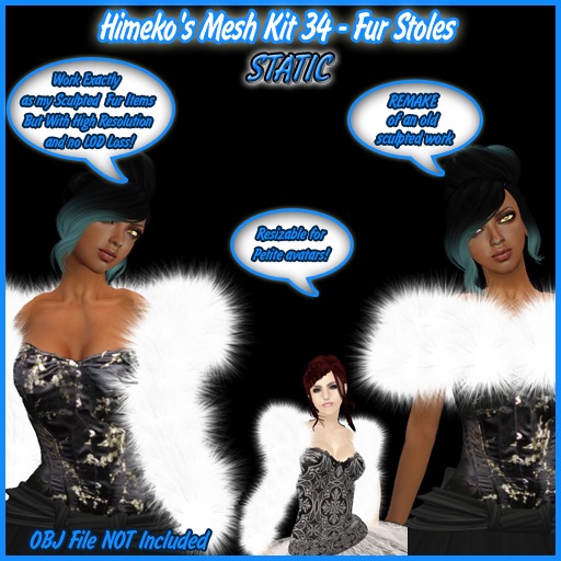 [DEMO]Himeko's Mesh Kit 34 - Fur Stoles