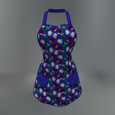 Blue Winter Mittens Mesh Apron