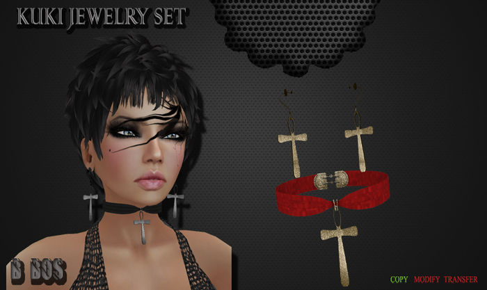 B BOS -Kuki Jewelry Set-Red&Gold-
