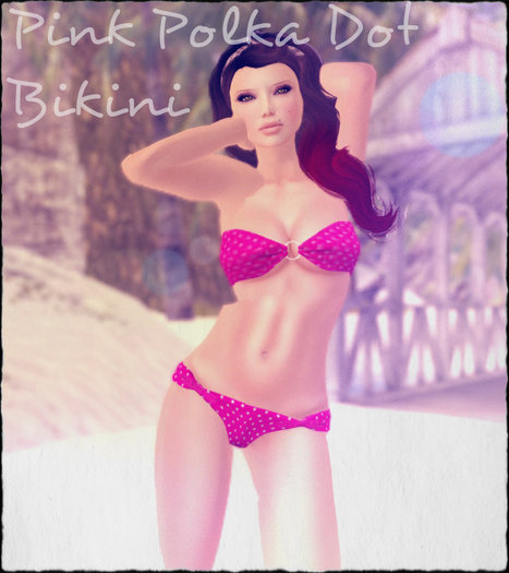 pink polkadot bikini mesh