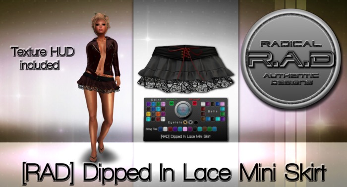 ** DEMO ONLY ** [RAD] Dipped In Lace Mini Skirt