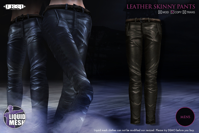 +grasp+/Leather skinny pants(LQ)/Brown/Mens