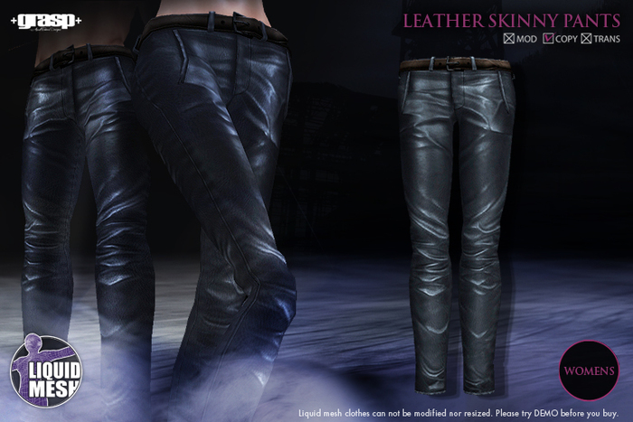 +grasp+/Leather skinny pants(LQ)/Black/Womens