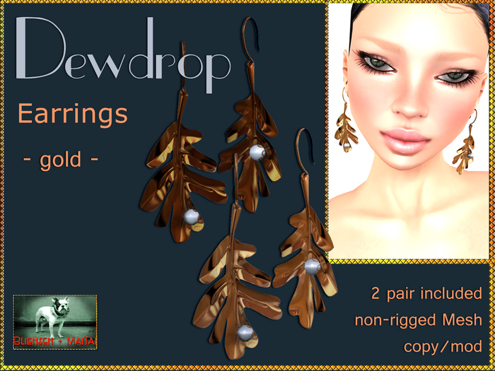 Bliensen + MaiTai - Dewdrop - Earrings - Gold