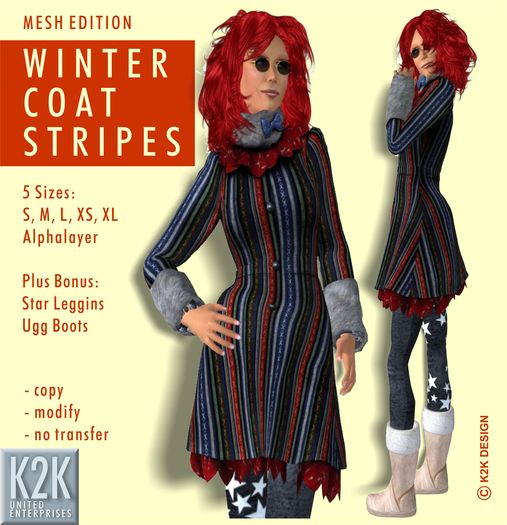 mesh - winter coat stripes #