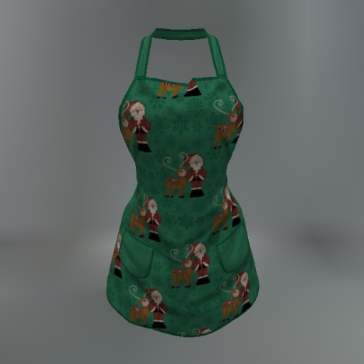 Green Reindeer Santa Mesh Apron box