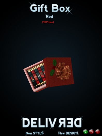 Gift box red 10 prims S-M-L