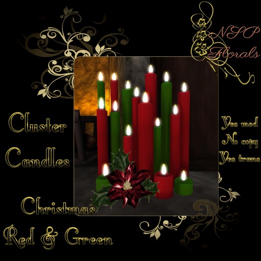 NSP Cluster Candles (Christmas Red & Green) boxed