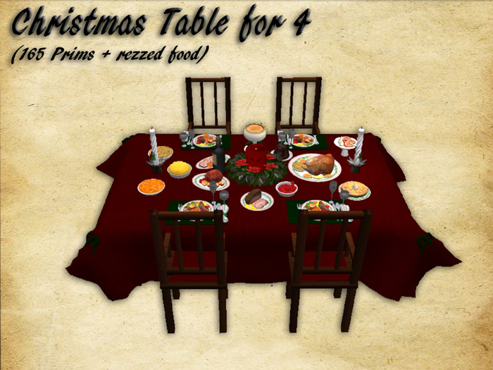 Christmas Dinner Table for 4