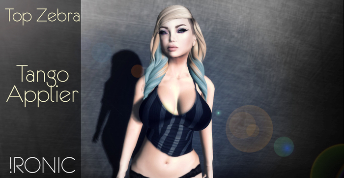 !ronic Top zebra tango applier grey