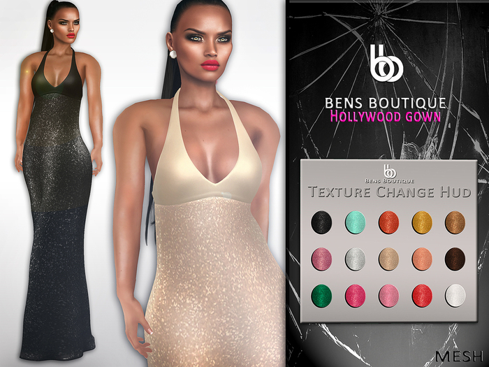 Bens Boutique - Mesh Hollywood Gown (Glitter)