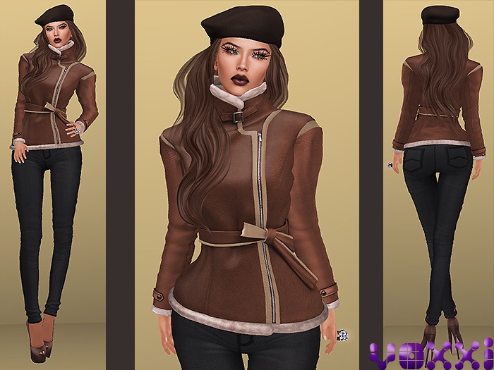 .::voxxi::. [Romy] Leather Jacket & Pants Cinnamon Pack