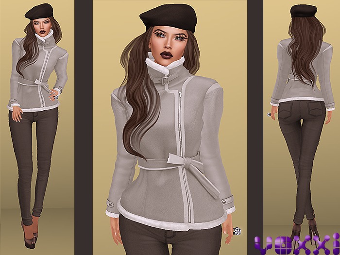 .::voxxi::. [Romy] Leather Jacket & Pants Creme Pack