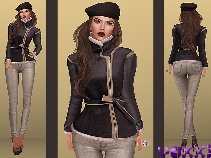 .::voxxi::. [Romy] Leather Jacket & Pants Outfit Coffee Pack