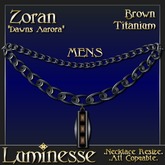 * * OUTLET PRICE * * ZORAN Brown & Titanium MENS Necklace