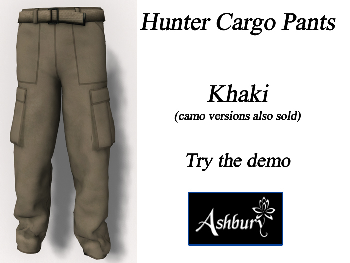 Second Life Marketplace [ASHBURY] Hunter Cargo PantsSolid Khaki