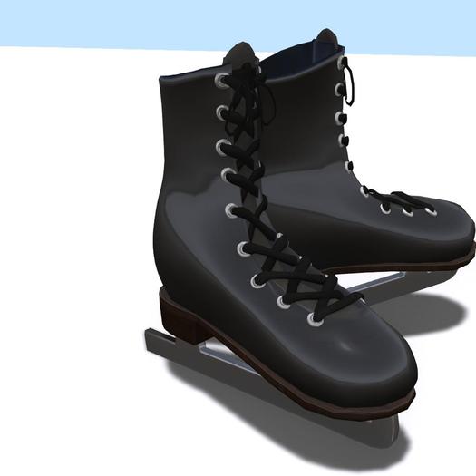 Second Life Marketplace Men's Mesh Ice Skates (Black)