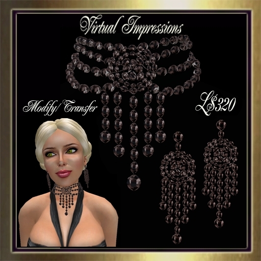 Virtual Impressions Miranda Jewelry Set in Jet