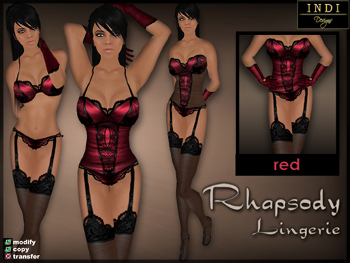 INDI Designs - Rhapsody Lingerie red