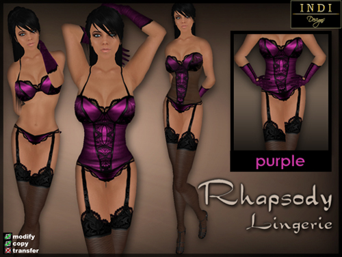 INDI Designs - Rhapsody lingerie purple