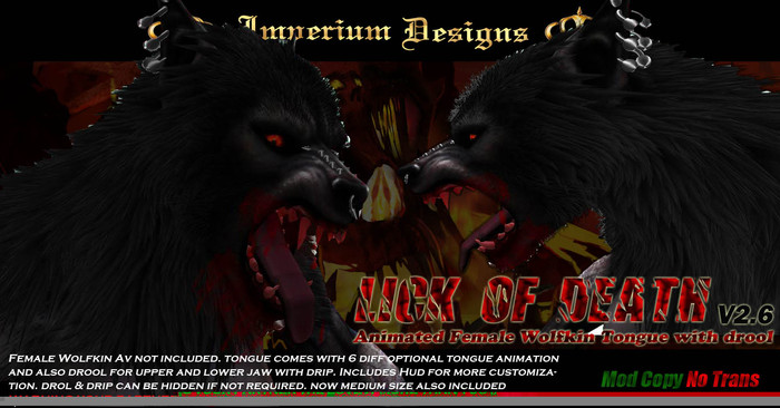 Lick of Death Female Wolfkin v2.6 (Animated tongue with drool)