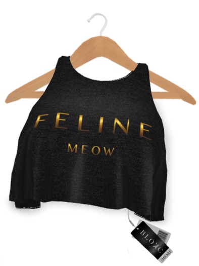BLOKC Racer Back Cropped Tank - MESH BLACK FELINE Gold