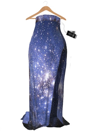knee length dresses for ladies Galaxy Blue Sheer Midaxi Dress main image 0