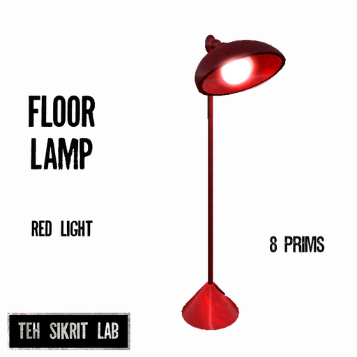 Floor Lamp Red - stainless steel, gives red light