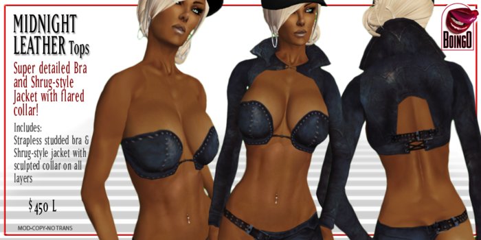 Boingo Midnight Leather Tops