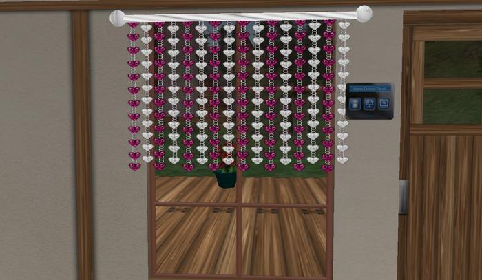 Pink & Clear bead curtains