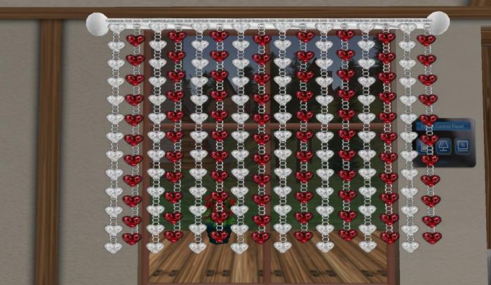 Red & Clear bead curtains