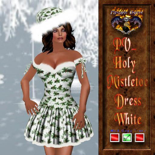 PV_Satin Holy Mistletoe Dress White