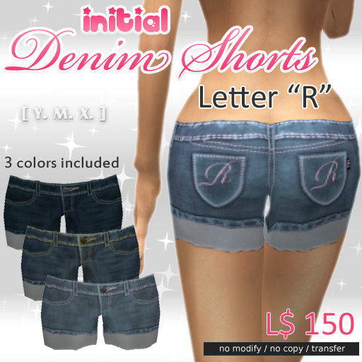 [Y.M.X.] initial denim shorts R