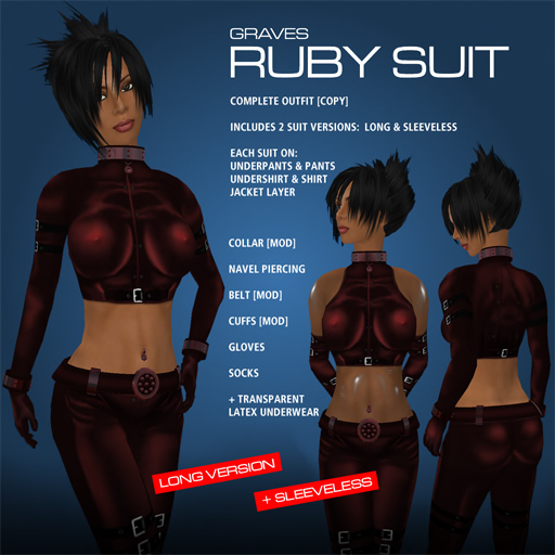 GRAVES Ruby Suit - leather latex catsuit