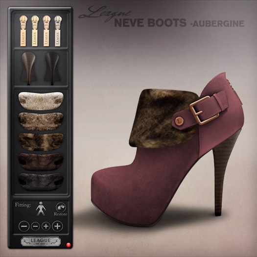 *League* Neve Boots -Aubergine