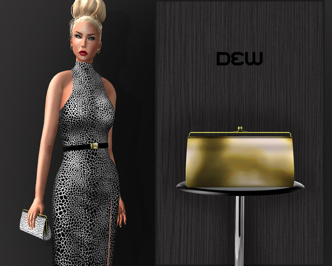 "DEW" Donatella clutch lame