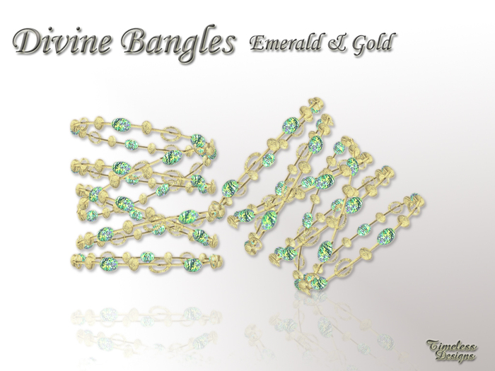 Divine Bangles - Emerald/Gold 