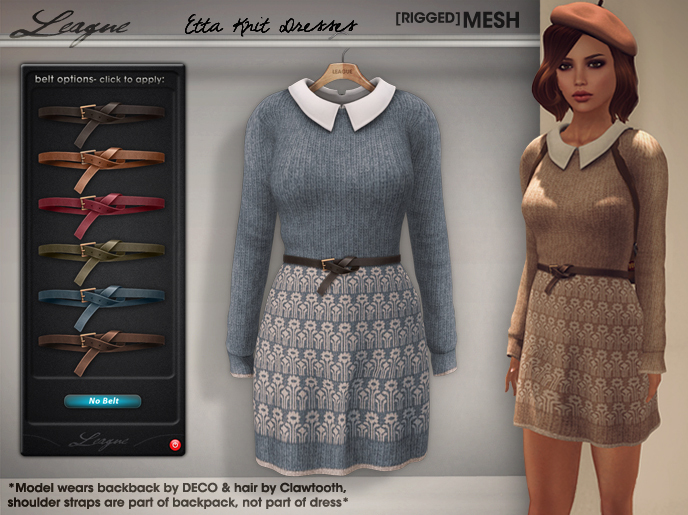 *League* Etta Knit Dress -Blue