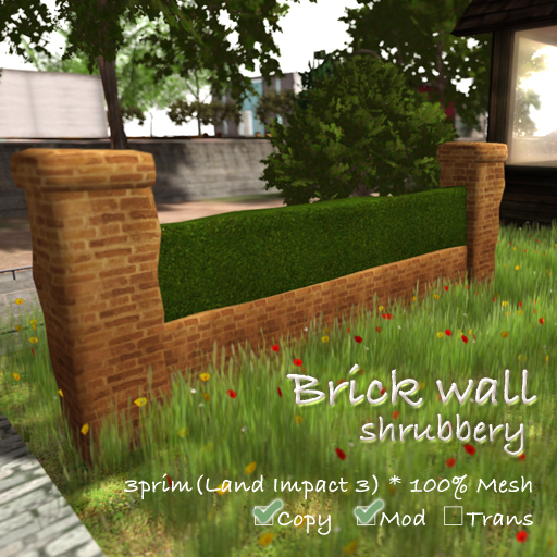 capriccio - brick wall / shrubbery [Mesh]