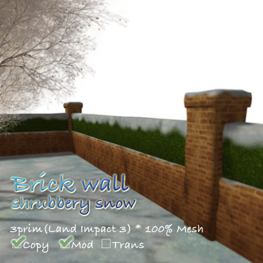 capriccio - brick wall / shrubbery snow [Mesh]