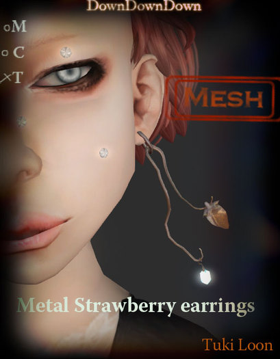 Metal Strawberry earrings