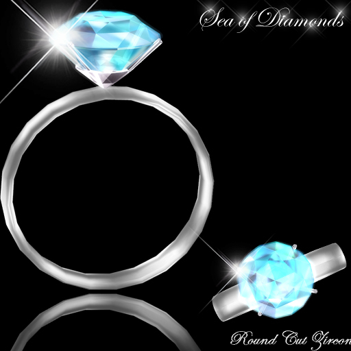 Ring - Round Cut Blue Zircon Ring (box)