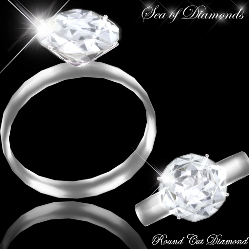 Ring - Round Cut Diamond White Gold Ring Engagement Ring (box)