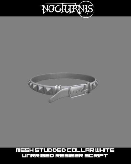 Nocturnis Mesh Studded Collar White (Resizer Script)