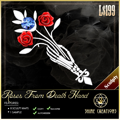Sculpted  "Roses From Death Hand" Pendant