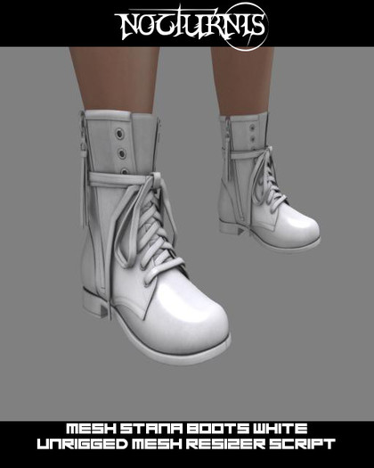 Nocturnis Mesh Stana Boots White (Resizer Script)