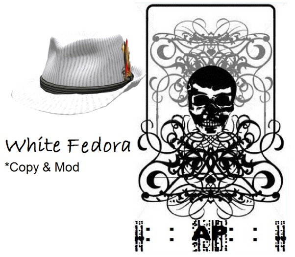 ..::AP::.. PinStriped Fadora (white)