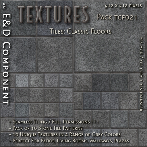 [TCF021] 16 512px Gray Stone Masonry Block Tile Textures for Unique Structures and Floors by E&D ENGINEERING