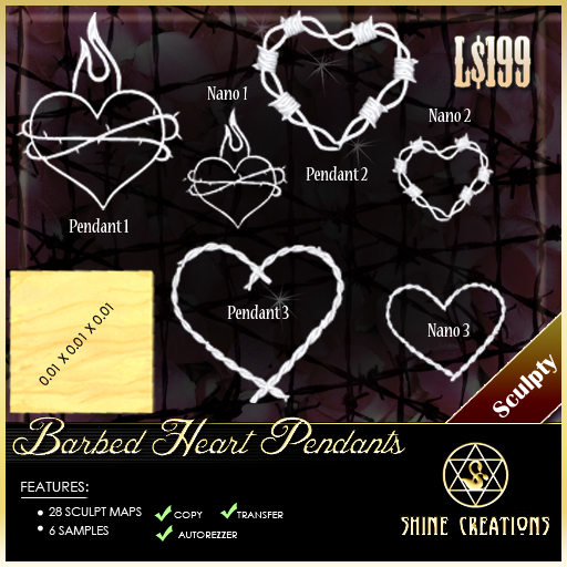 Sculpted Double Heart Pendants